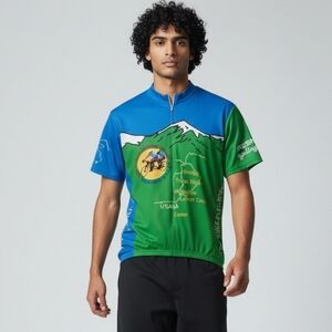 Vintage 2003 Voler Men's Cycling Jersey Color Block 3/4 Zip Central Valley